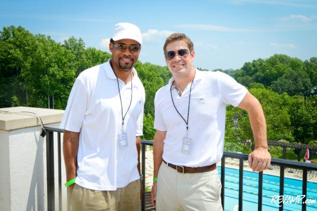 Former Washington Redskins wide receiver Keenan McCardell and ABC 7 morning anchor Steve Chenevey.